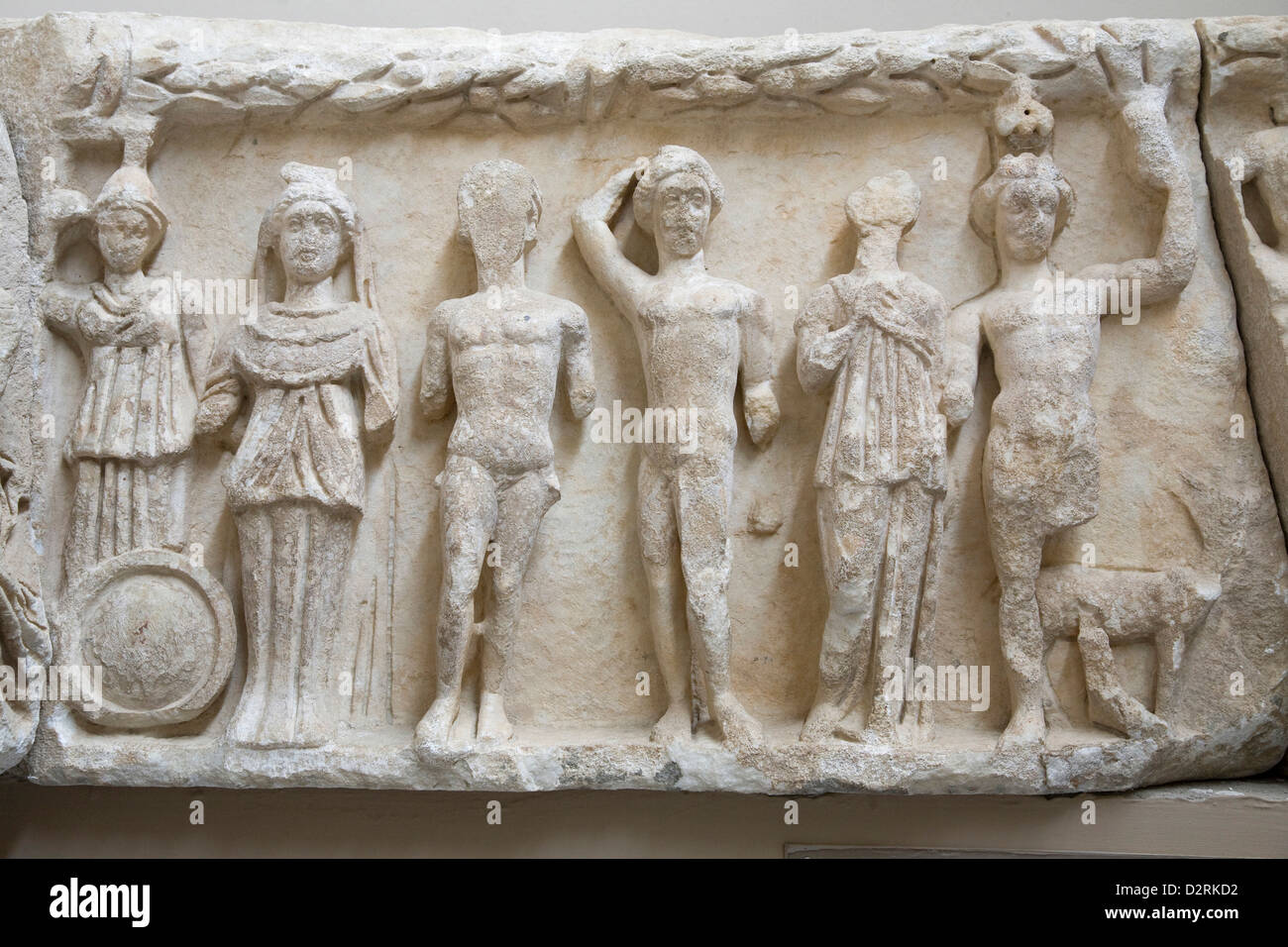 L'Asie, Turquie, l'Anatolie, Selçuk, musée d'Éphèse, sculptures du temple d'Hadrien Banque D'Images