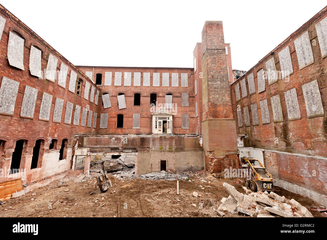 La construction extérieure sur l'ancien site de l'usine en boîtier Bulova Sag Harbor, NY 16 février 2012. Banque D'Images