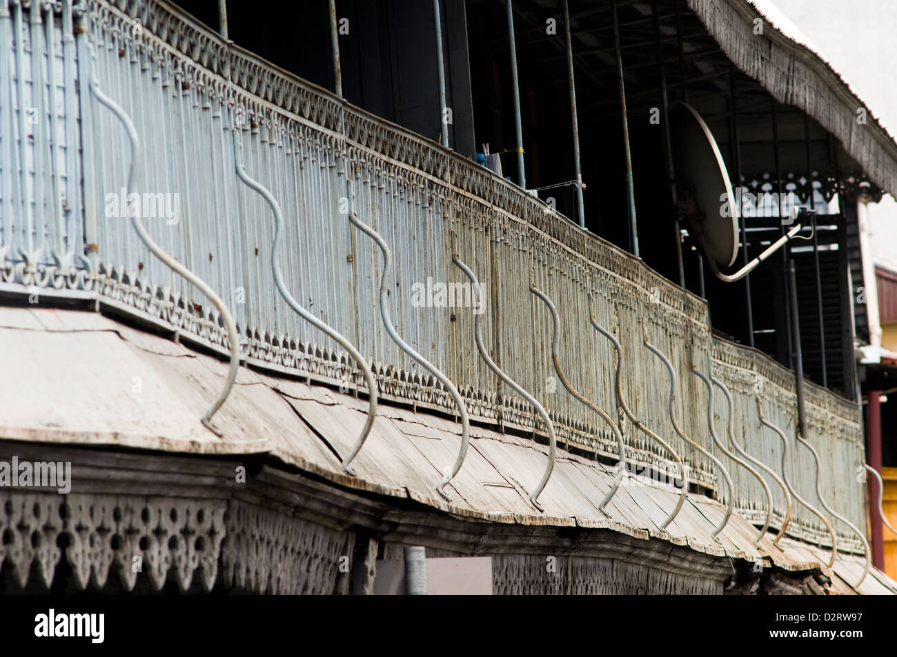 Ancienne architecture créole, Port Louis, ile Maurice Banque D'Images