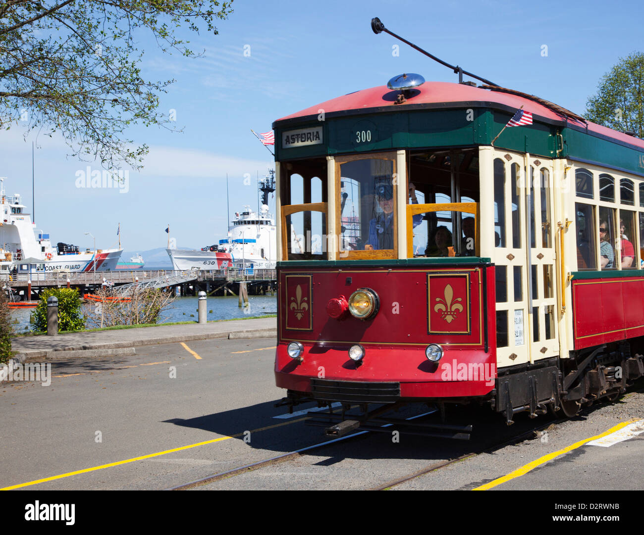 Ou, Astoria, Tramway d'Astoria, restauré 1913 trolley Banque D'Images