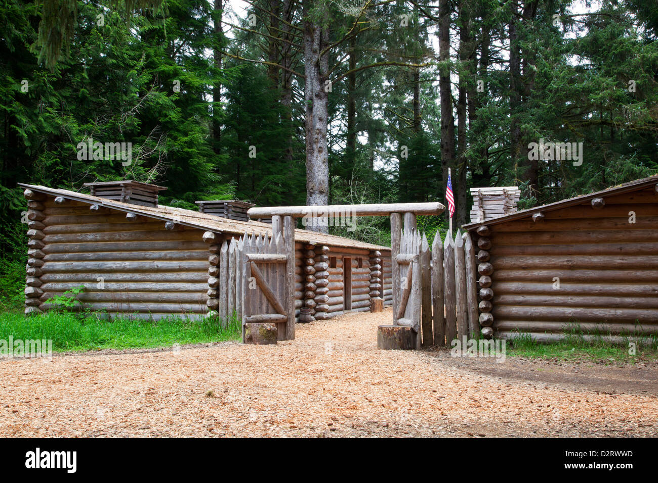 Ou, Lewis et Clark, le parc historique national de Fort Clatsop Banque D'Images