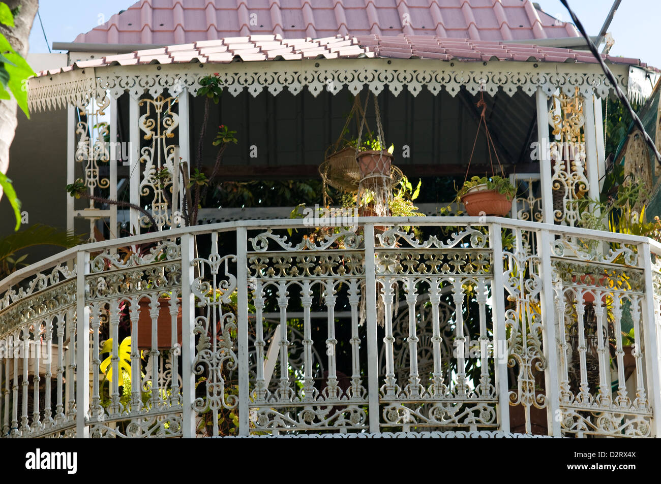 Chambre Balcon, Port Louis, ile Maurice Banque D'Images