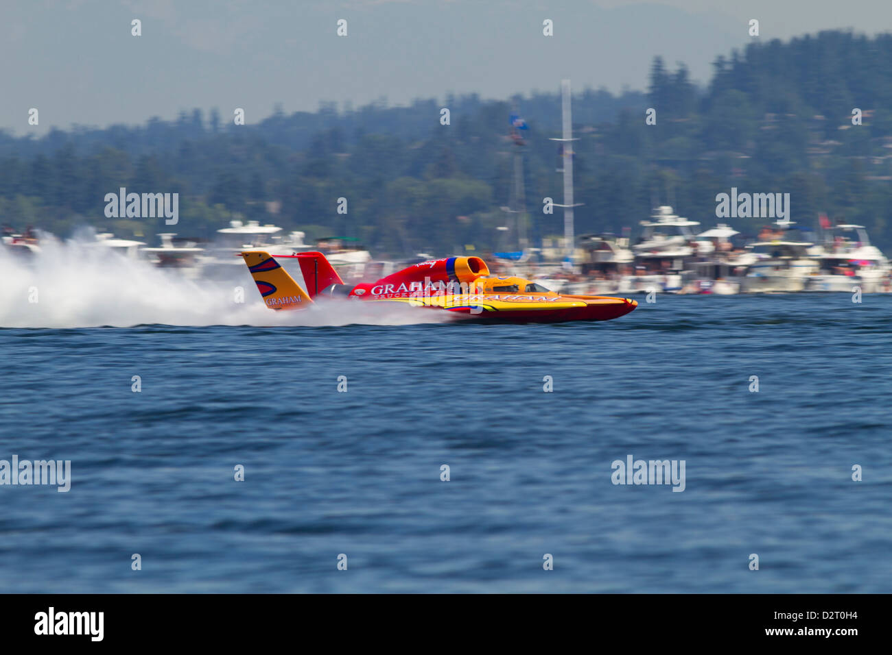 Seattle, WA, Seafair, courses d'Hydroplane illimité, le lac Washington Banque D'Images