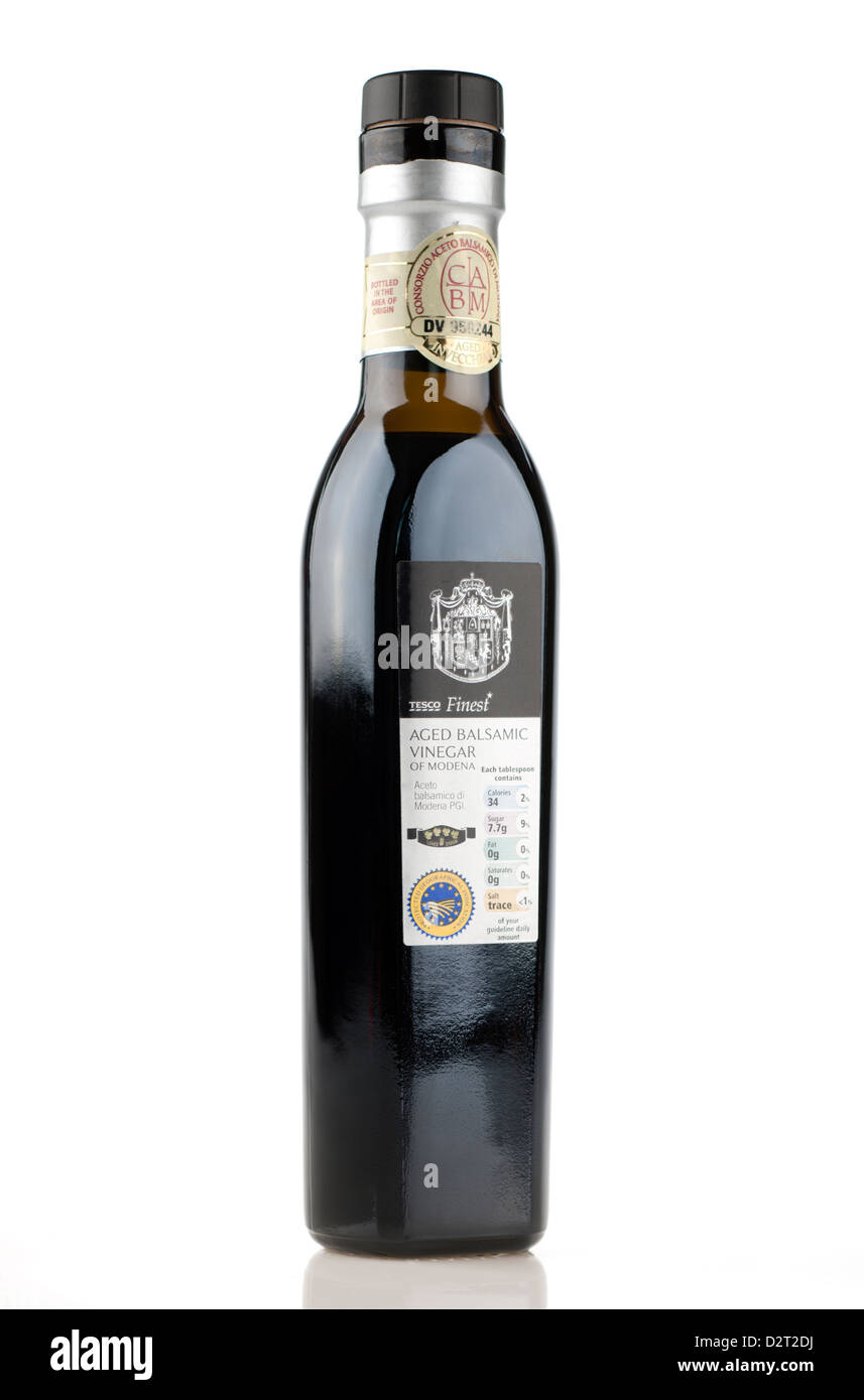 Tesco finest 4 feuilles de vinaigre balsamique de Modène Banque D'Images