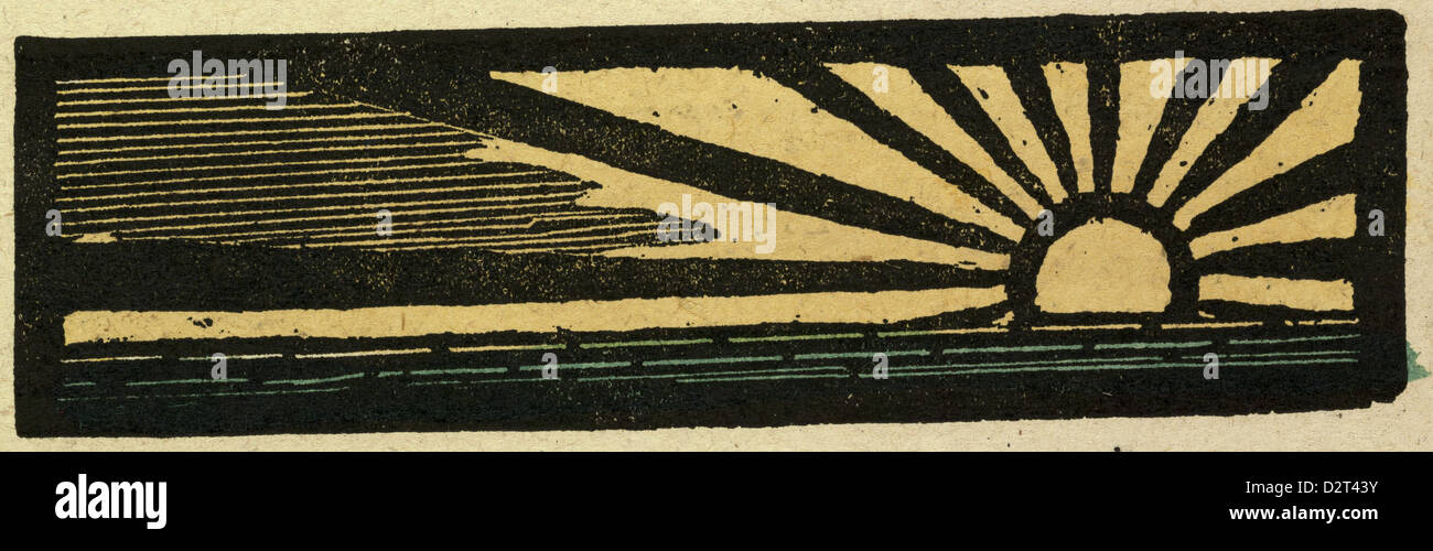 Illustration des contes français contes et ballades. Le soleil levant Banque D'Images