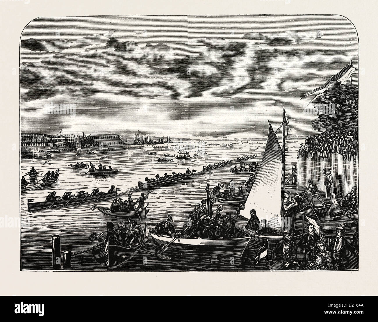 Suisse : L'EAU FÊTE DE L'UNION CHORALE suisse, Zurich, gravure 1880 1881 Banque D'Images