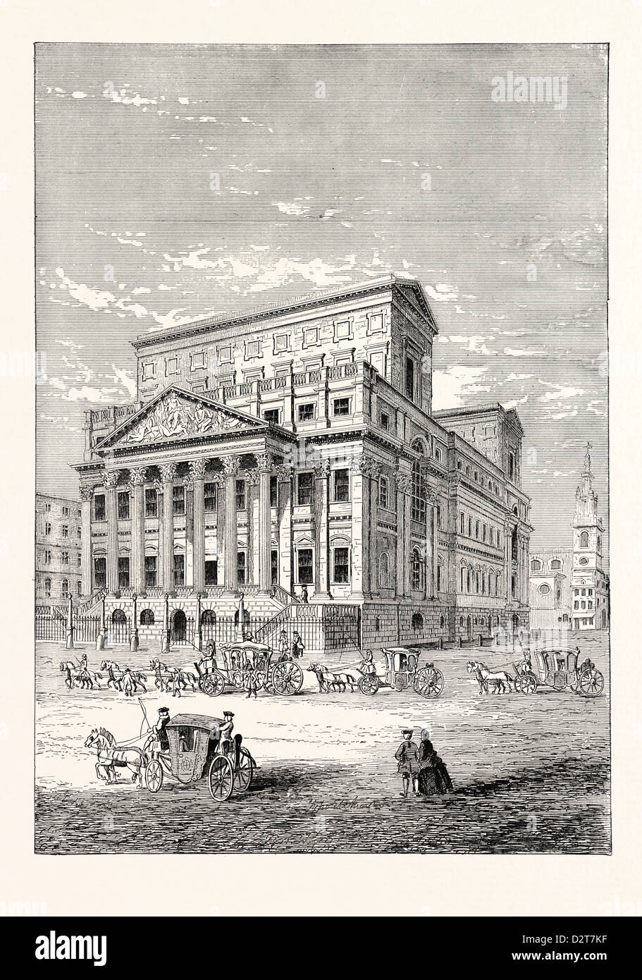 La Mansion House en 1750 LONDRES Banque D'Images