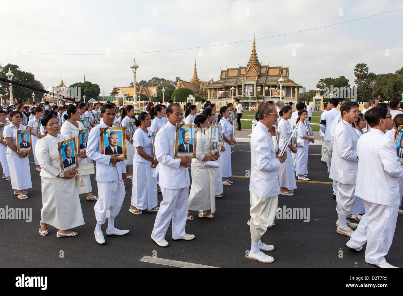 Phnom Penh, Cambodge. 1er février 2013. début de procédure funéraire pour le Roi Norodom Sihanouk, qui est décédé en octobre. Credit : Combre Stephane / Alamy Live News Banque D'Images