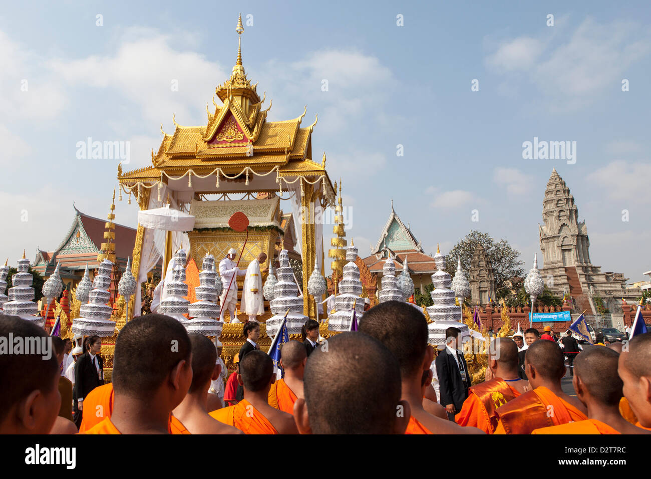 Phnom Penh, Cambodge. 1er février 2013. début de procédure funéraire pour le Roi Norodom Sihanouk, qui est décédé en octobre. Credit : Combre Stephane / Alamy Live News Banque D'Images