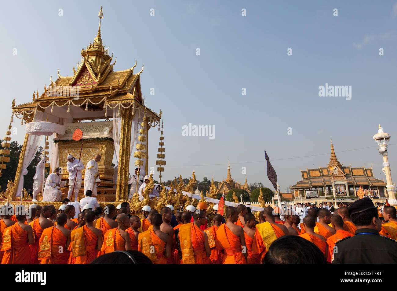 Phnom Penh, Cambodge. 1er février 2013. début de procédure funéraire pour le Roi Norodom Sihanouk, qui est décédé en octobre. Credit : Combre Stephane / Alamy Live News Banque D'Images
