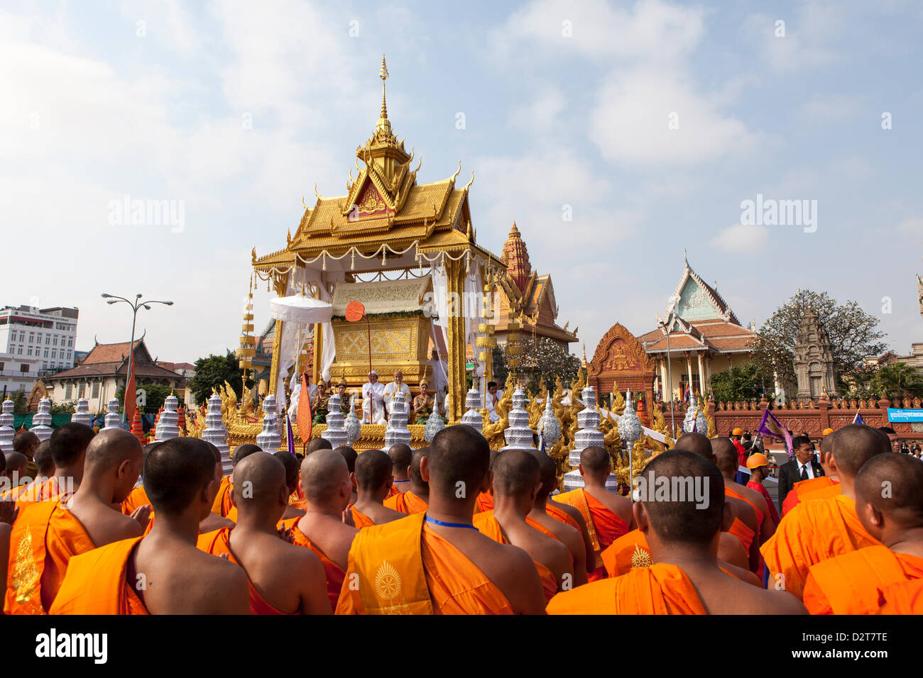 Phnom Penh, Cambodge. 1er février 2013. début de procédure funéraire pour le Roi Norodom Sihanouk, qui est décédé en octobre. Credit : Combre Stephane / Alamy Live News Banque D'Images