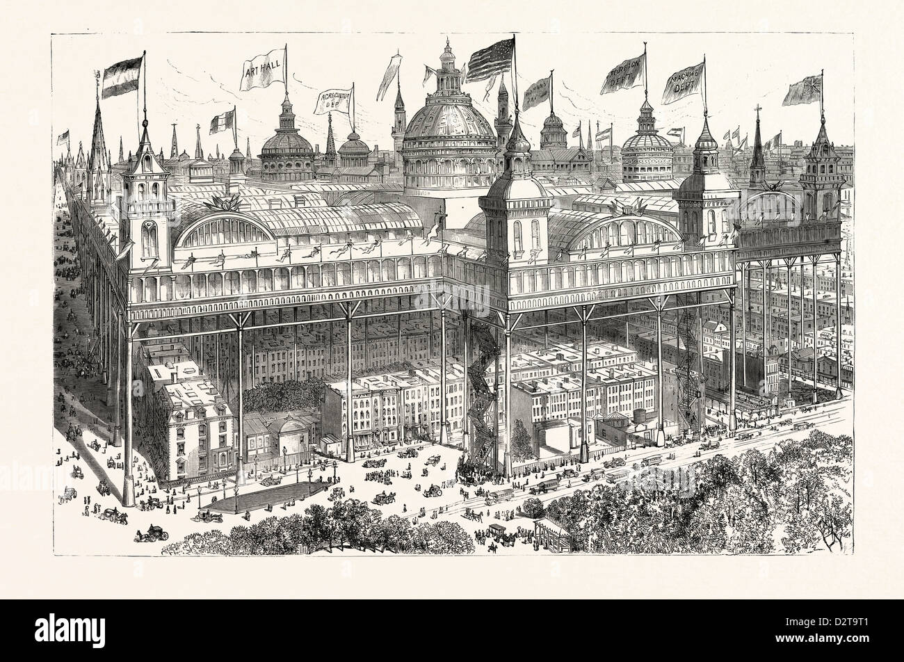 Bon POUR L'un pour l'autre : UNE SUGGESTION POUR UN SITE POUR L'Exposition universelle de 1883. Délimité par la quatrième et huitième Banque D'Images