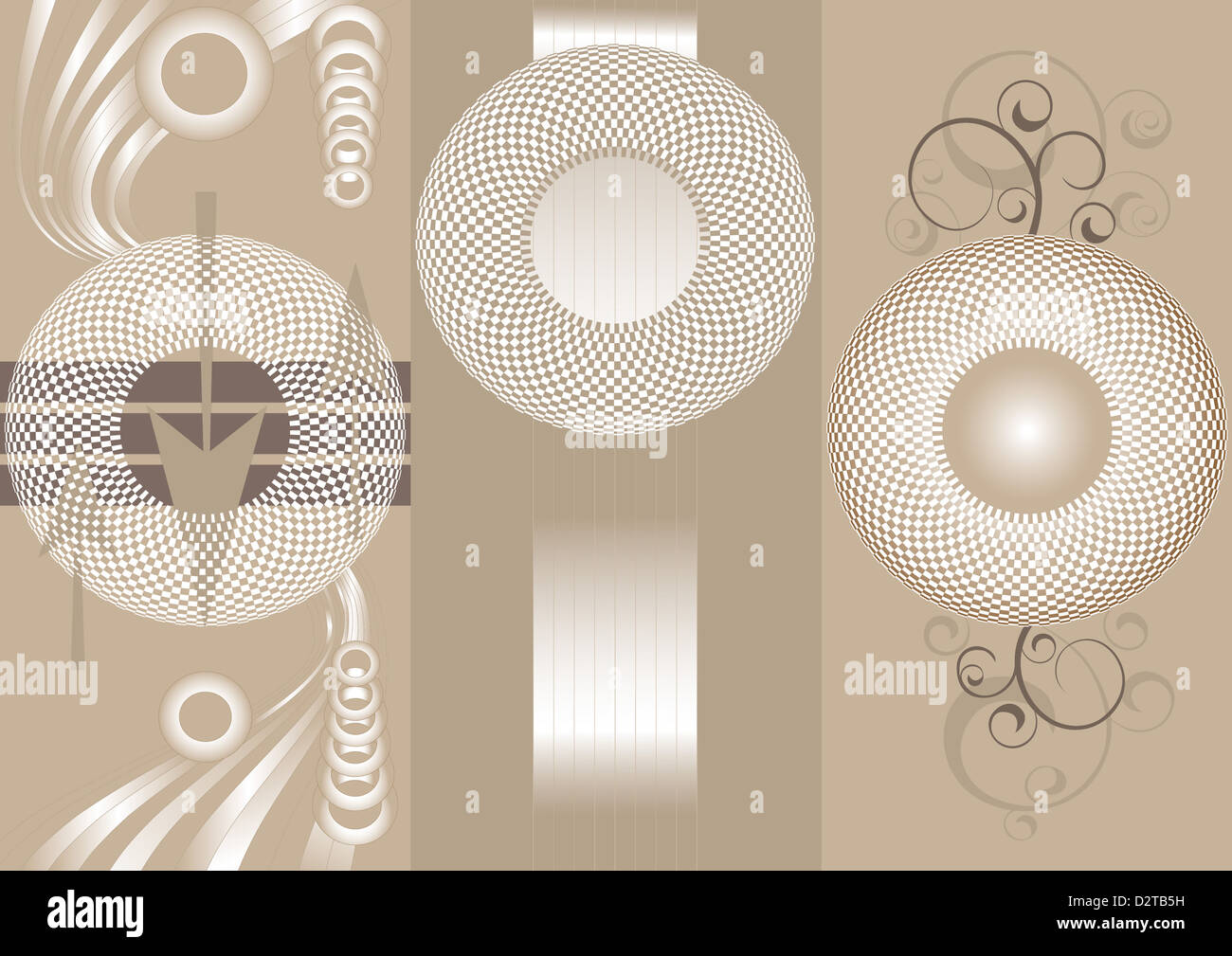 Trois bannières brun clair. Banque D'Images