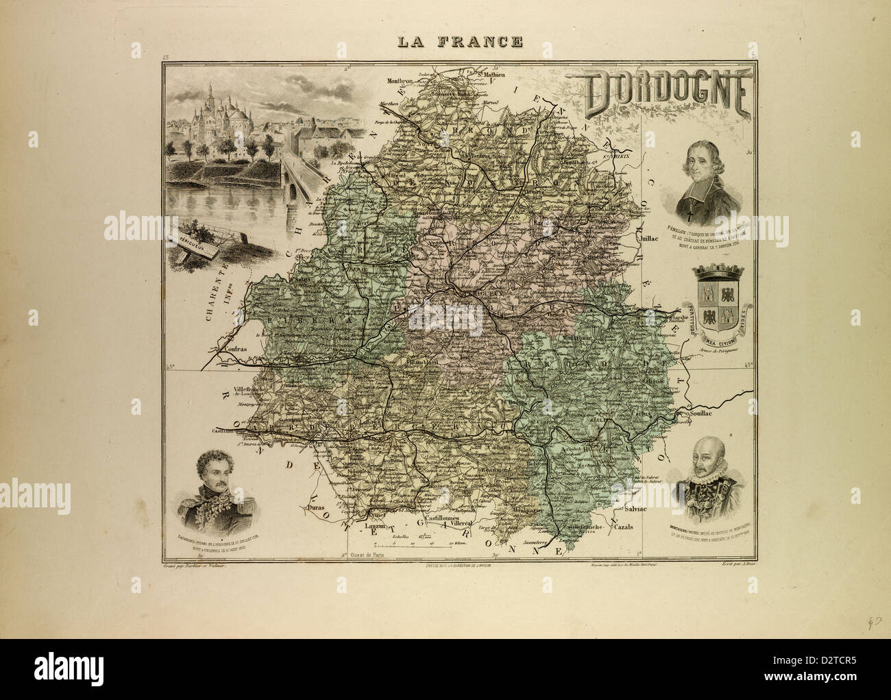 Carte de la dordogne Banque de photographies et d’images à haute
