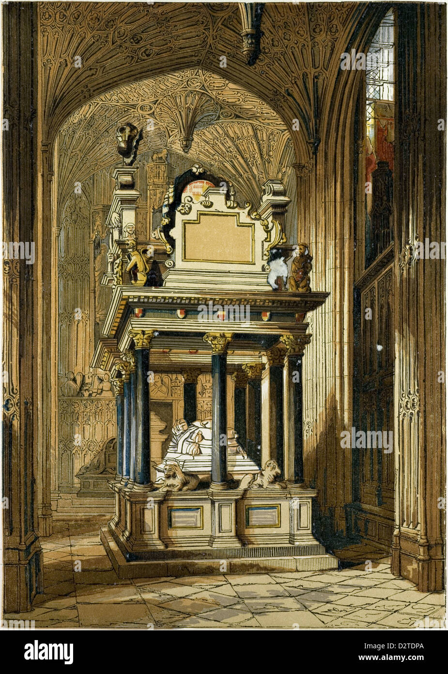 Tombeau DE LA REINE ELIZABETH l'abbaye de Westminster UK Banque D