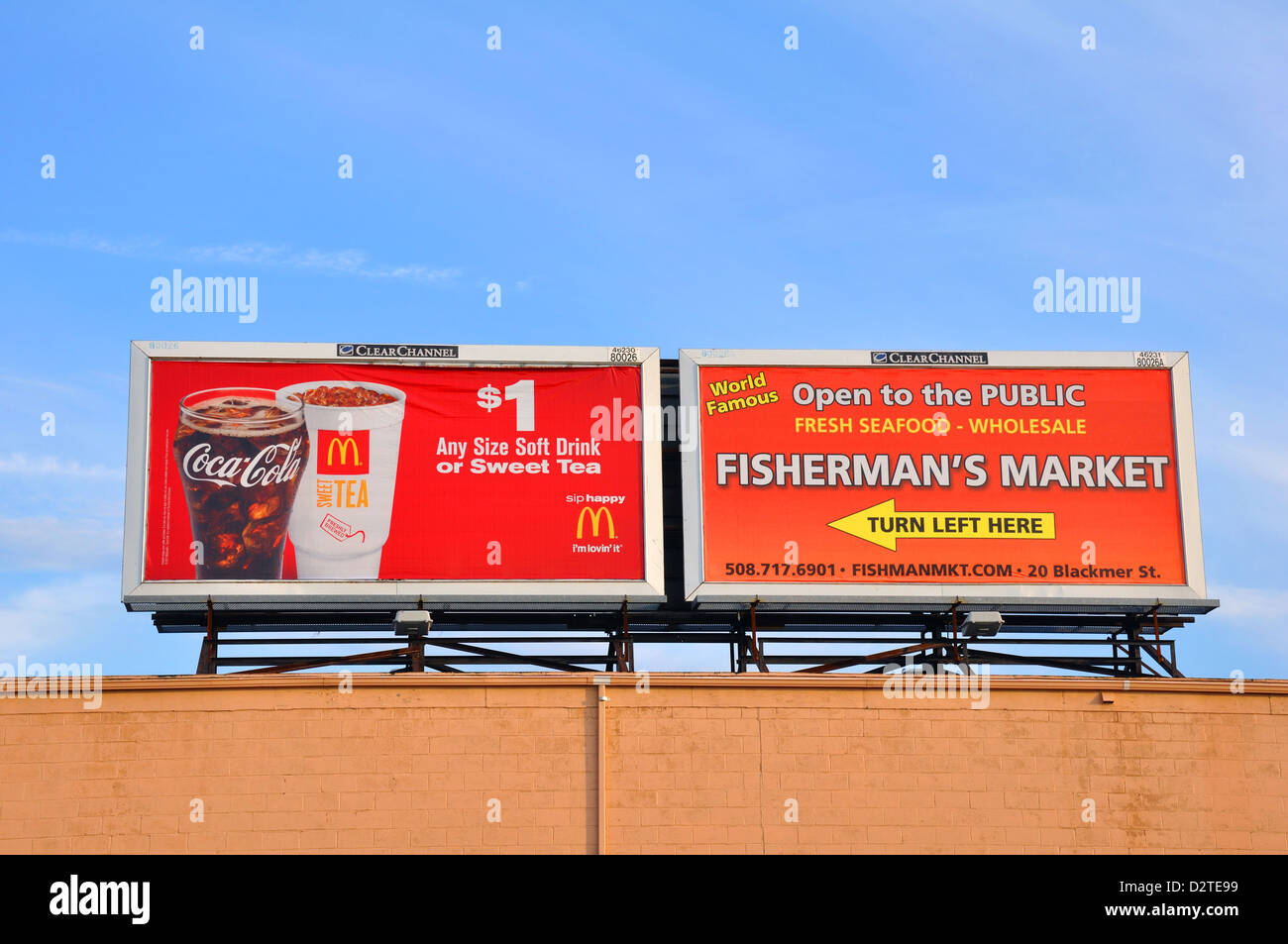 Coca Cola McDonalds panneau d'affichage Banque D'Images