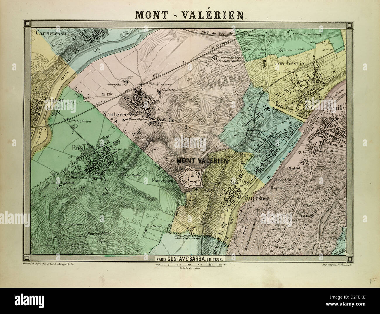 Plan de Mont-valérien FRANCE Banque D'Images