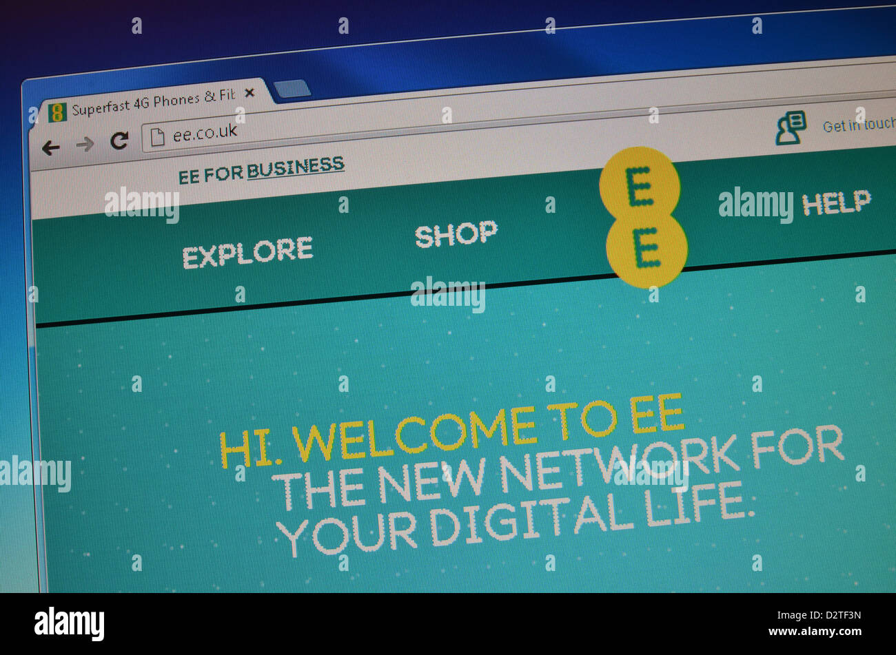 EE.fr Site d'écran - Everything Everywhere Banque D'Images