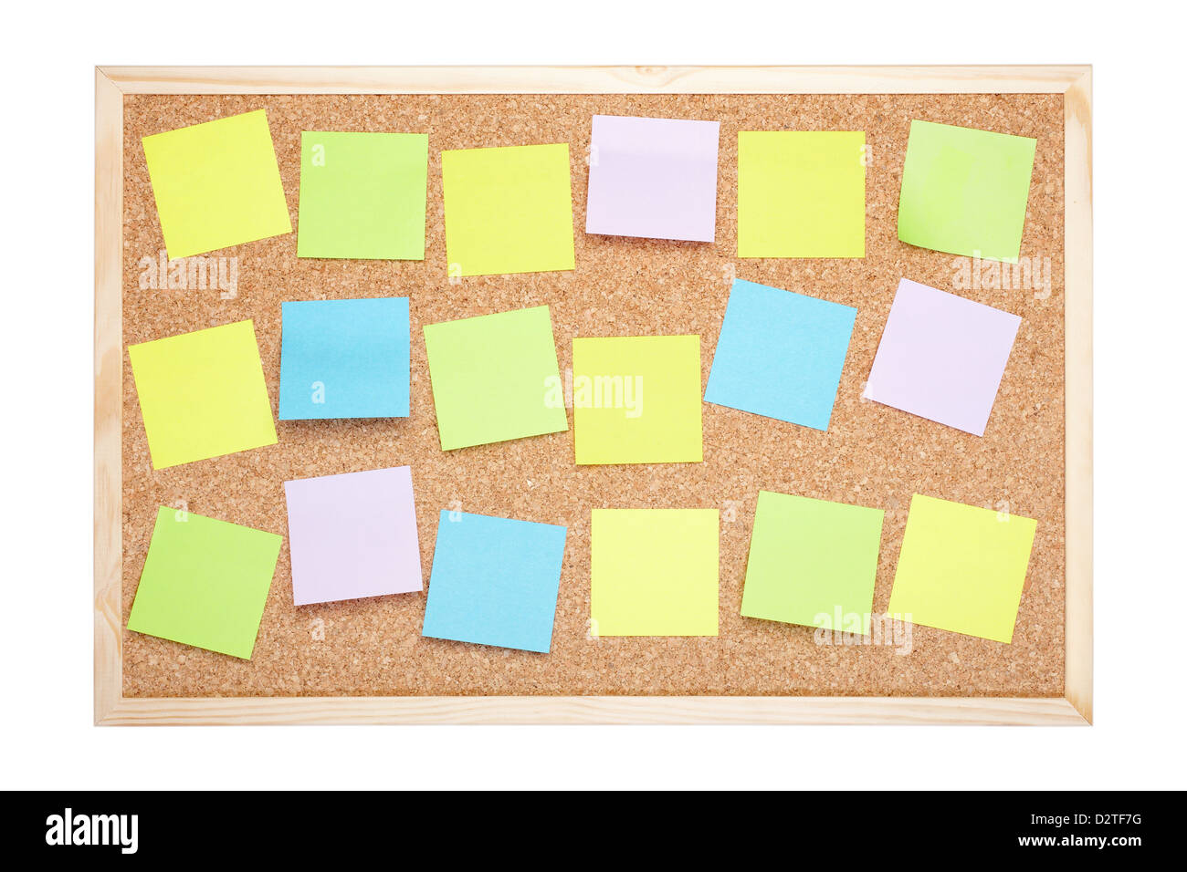 Panneau de liège avec des billets en blanc Banque D'Images