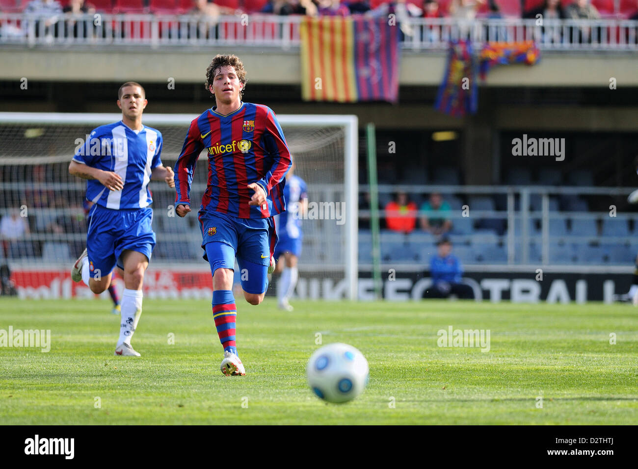 Barcelone, Espagne - 28 mars : Sergi Roberto joue avec F.C Barcelona R.C.D. contre l'équipe B Espanyol B. 2010. Banque D'Images