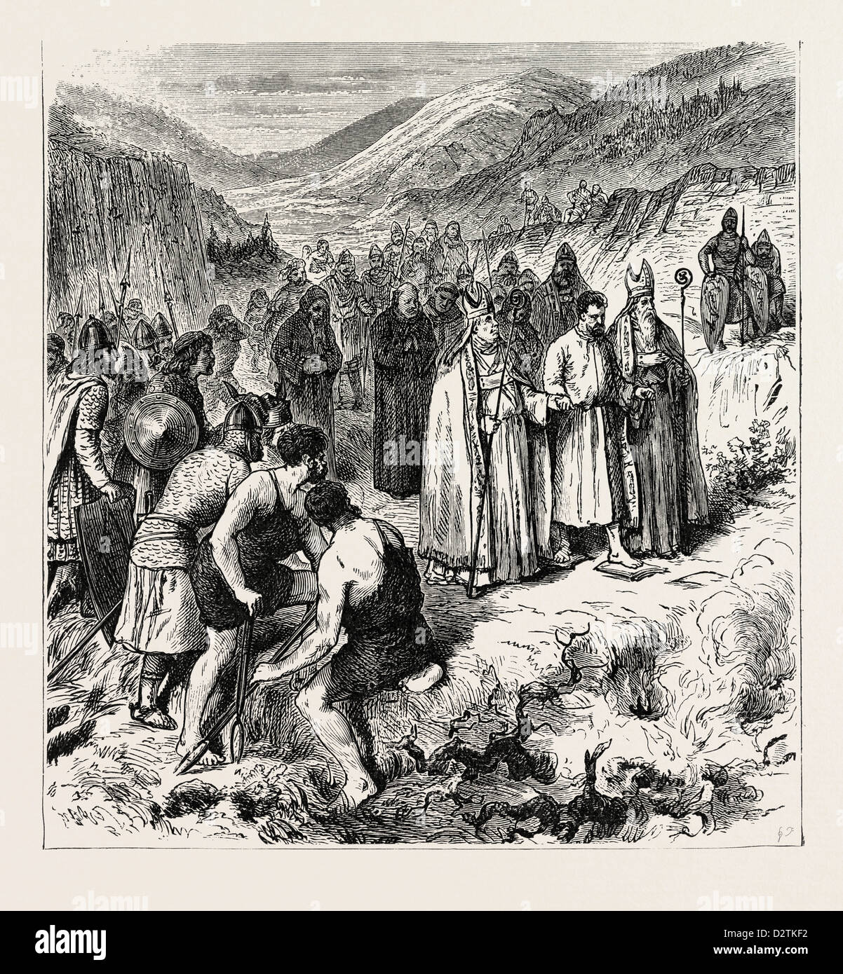 USAGES DE BUREAU ANGLO-SAXON PROCÈS PAR L'ÉPREUVE DU FER CHAUD. Banque D'Images