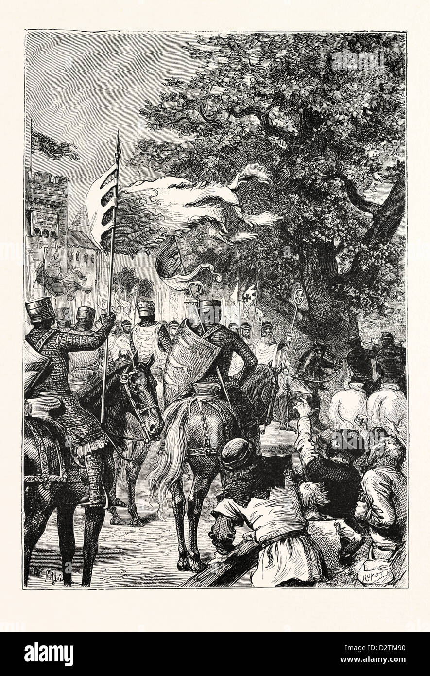 PROCESSION DES chevaliers templiers. Banque D'Images