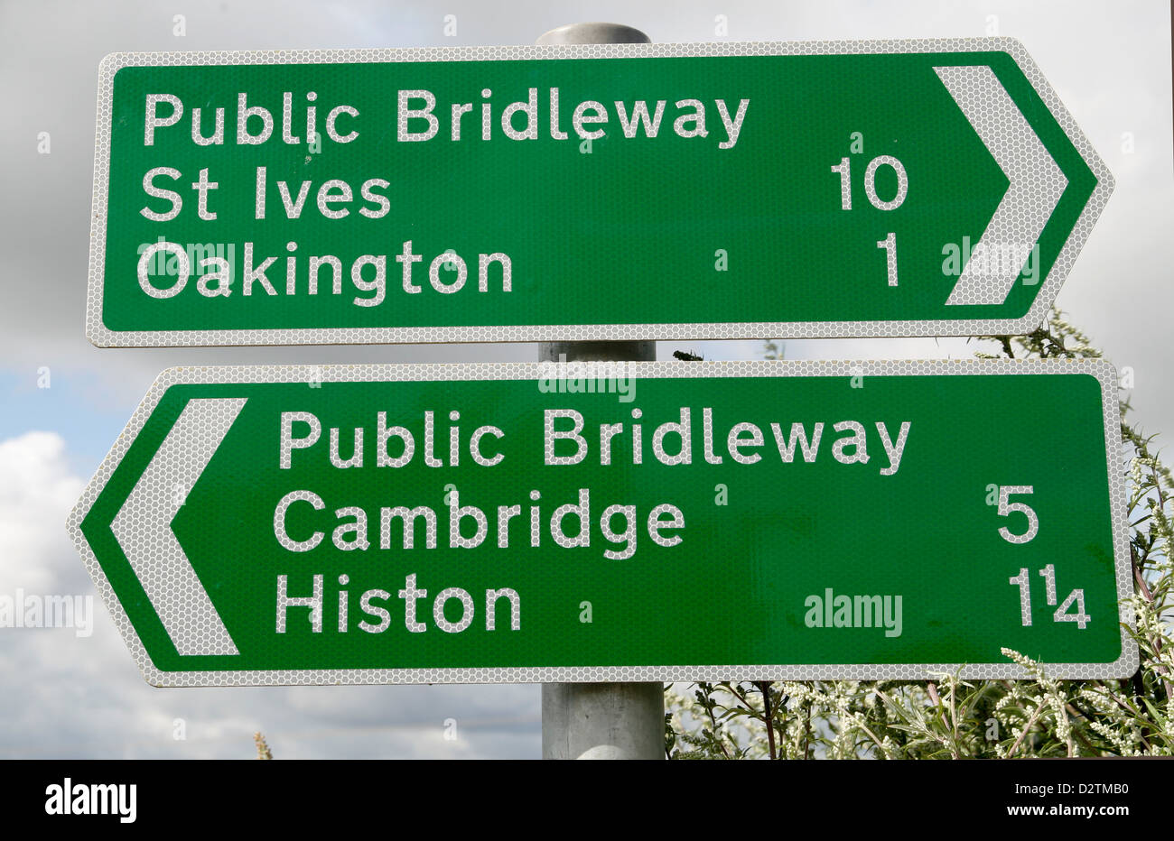 Bridleway signature, le trajet du bus guidé Histon Cambridgeshire England UK Banque D'Images