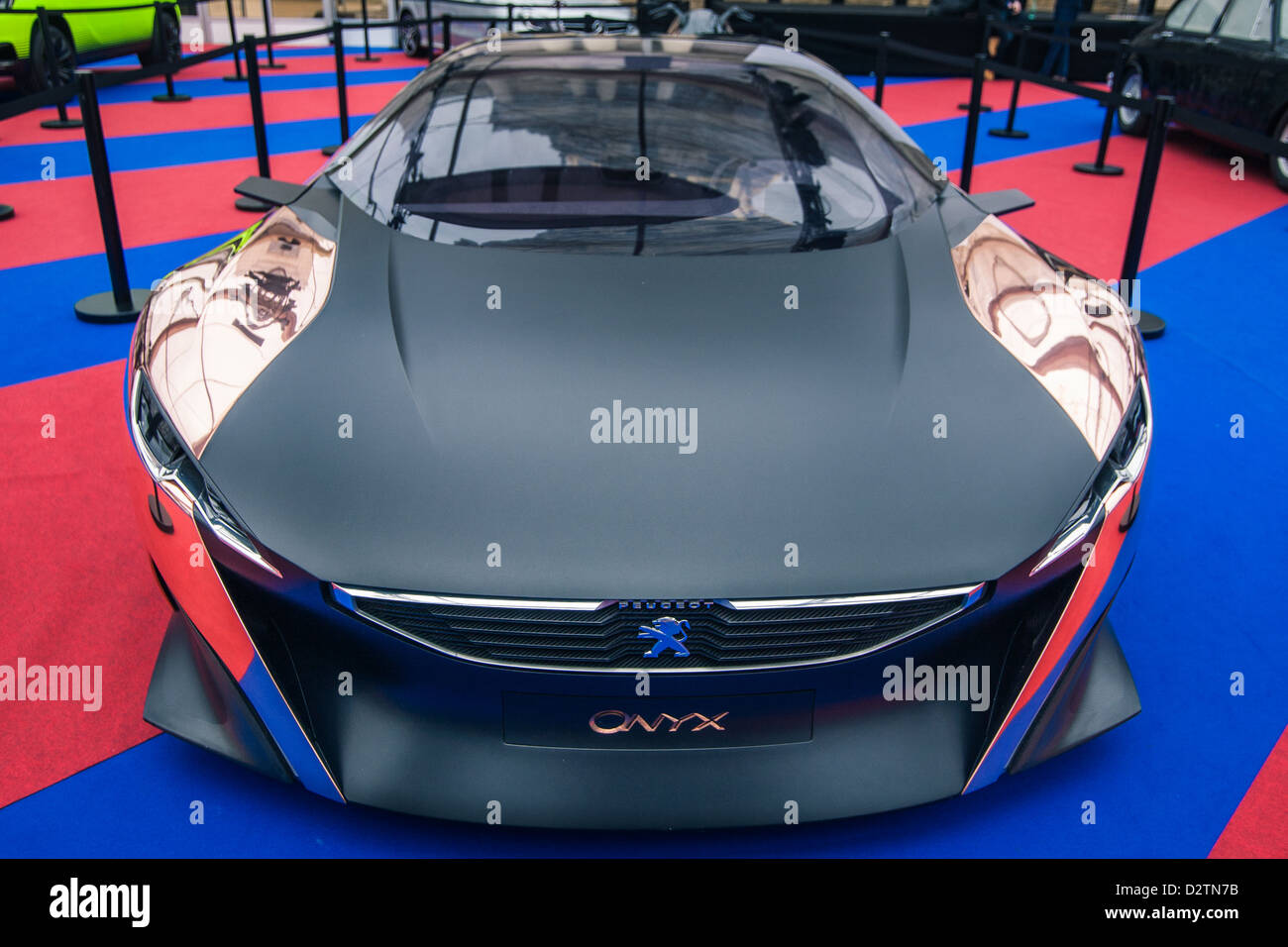 Paris, France - 31 janvier : Exposition "Concept cars". Concept Peugeot ONYX, 31 janvier 2013 Paris, France. Banque D'Images