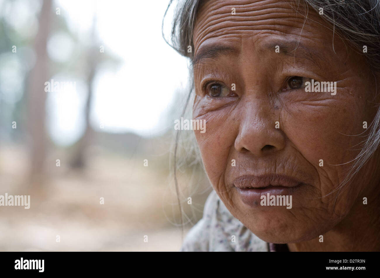 Fait Xao, Laos, Portrait d'une paysanne Banque D'Images