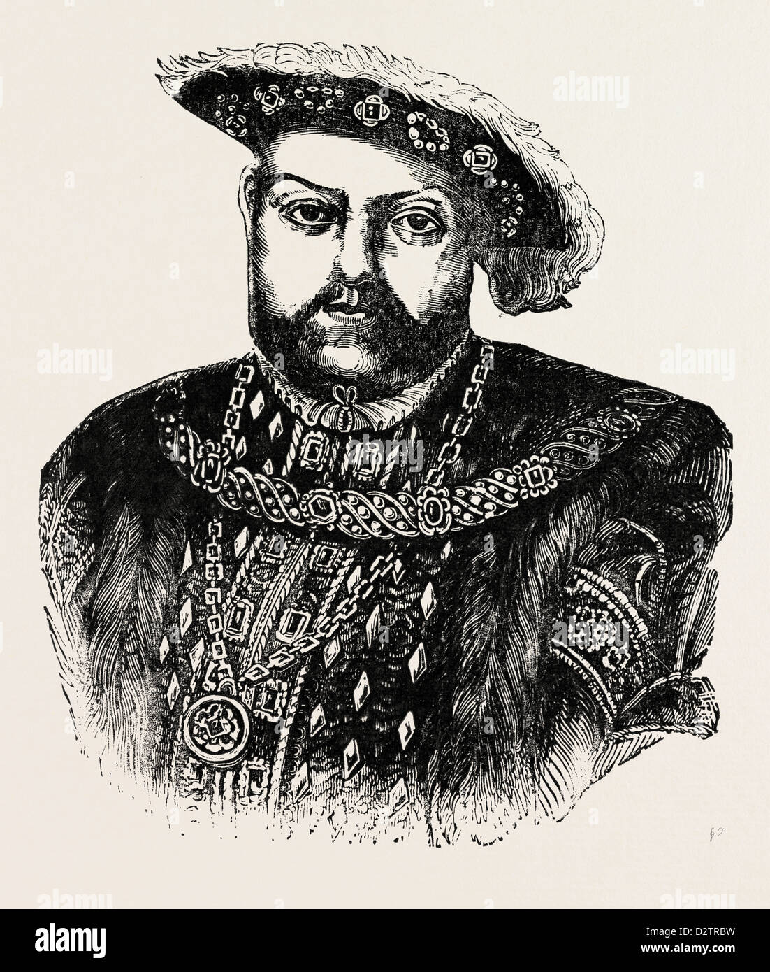 PORTRAIT DE HENRY VIII. Par Holbein. Banque D'Images
