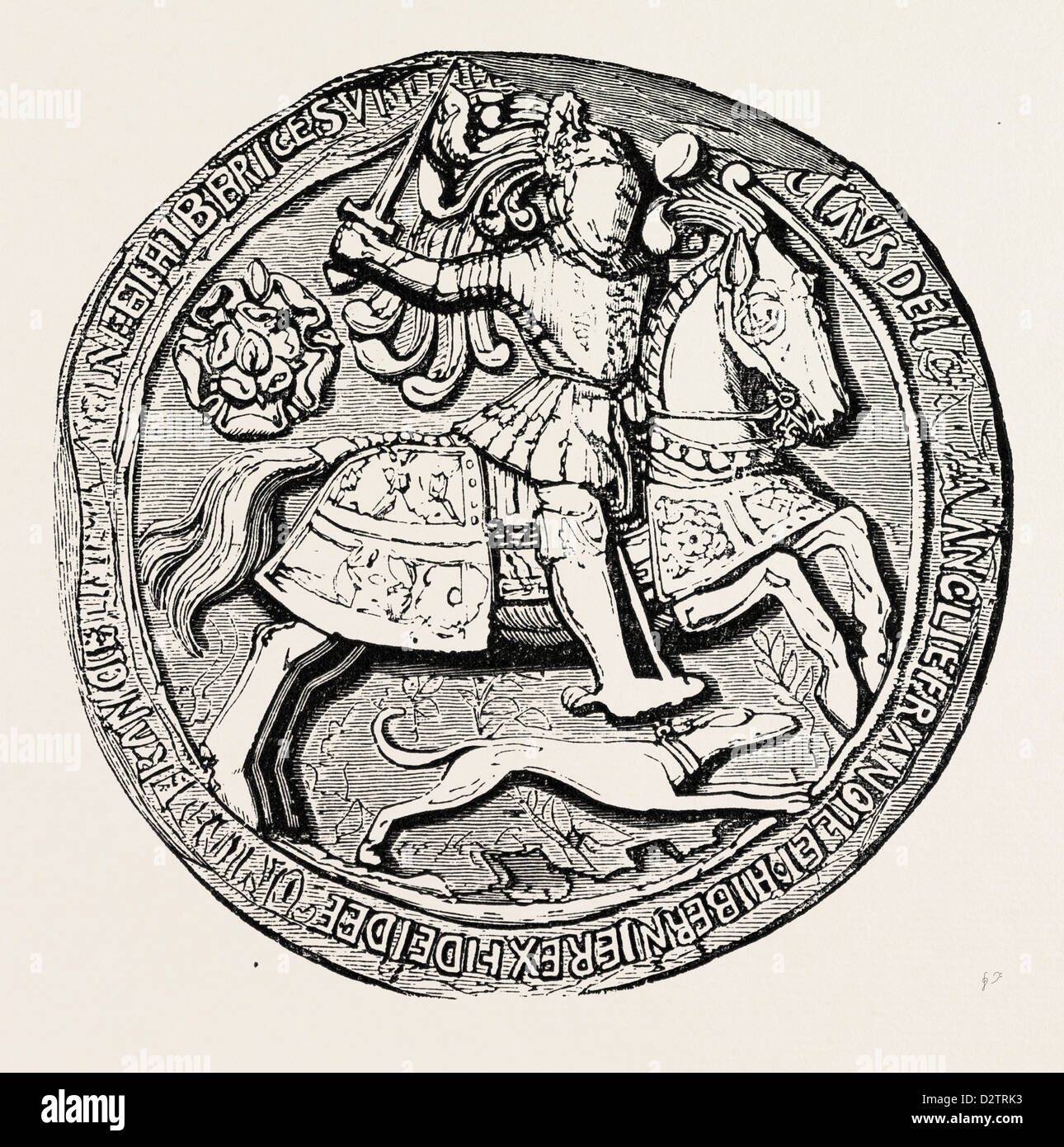 Grand sceau de Henry VIII AVERS Banque D'Images