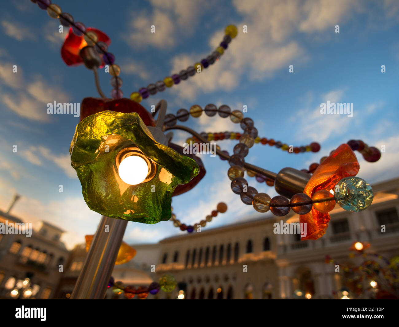 Lampe en verre de l'Art italien dans l'hôtel Venetian de Las Vegas, Nevada Banque D'Images