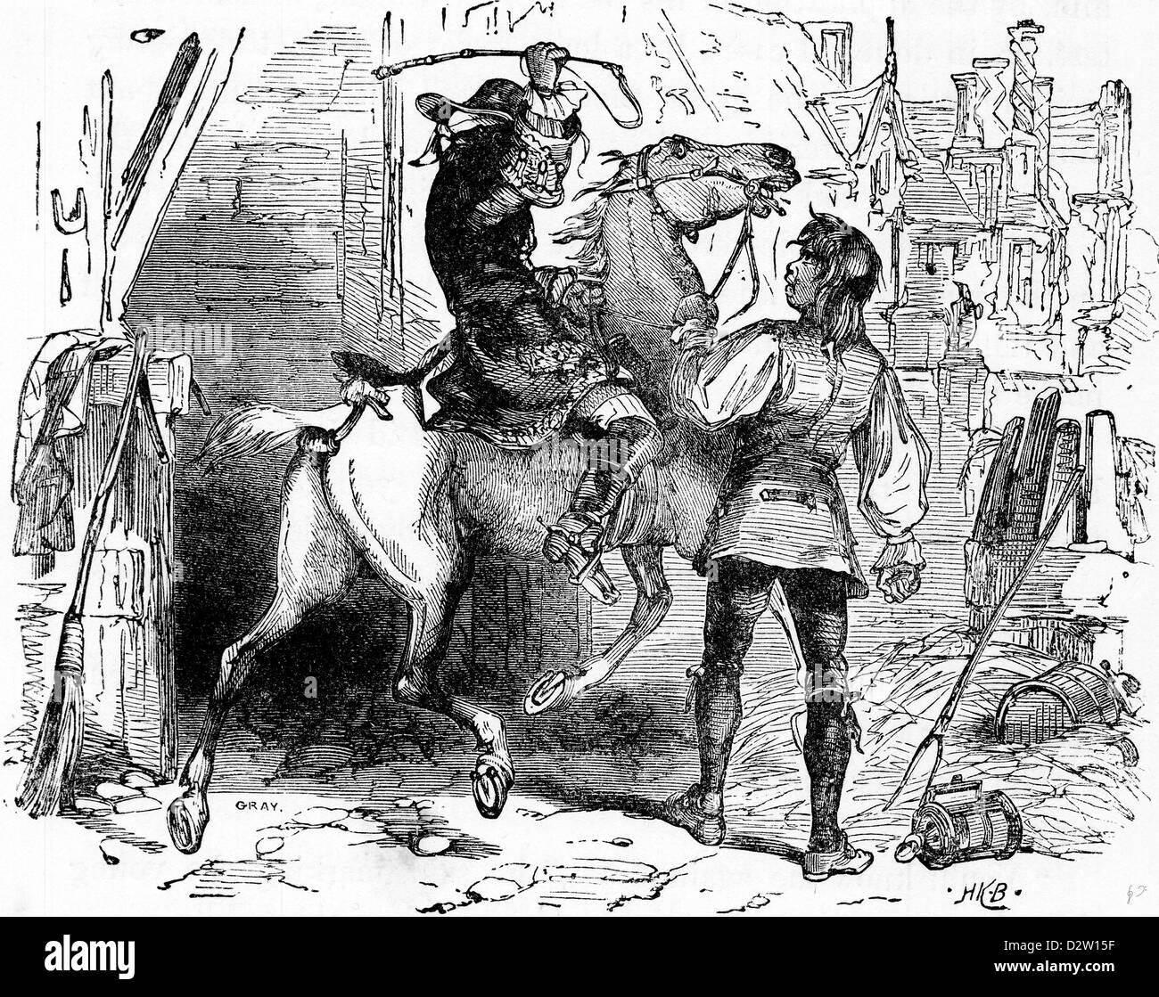 Charles Dickens Barnaby Rudge illustration 1841 19e siècle Banque D'Images