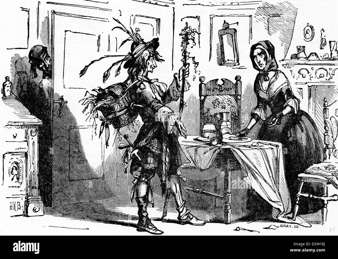 Charles Dickens Barnaby Rudge illustration 1841 19e siècle Banque D'Images