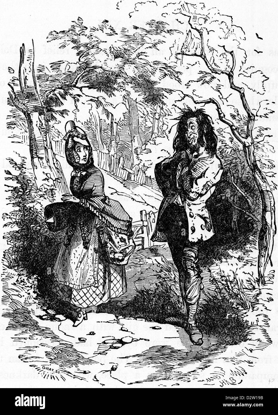 Charles Dickens Barnaby Rudge illustration 1841 19e siècle Banque D'Images