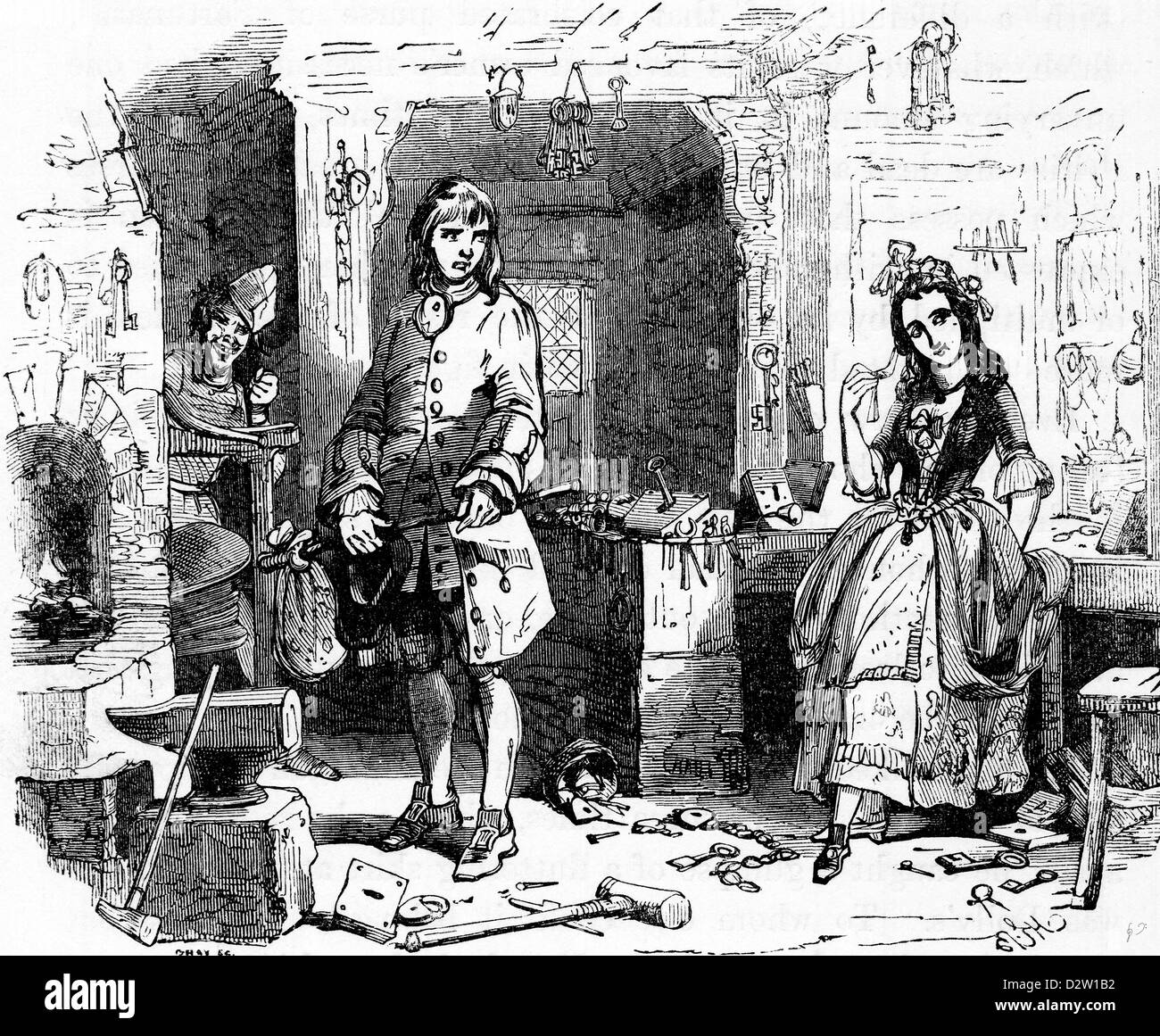 Charles Dickens Barnaby Rudge illustration 1841 19e siècle Banque D'Images