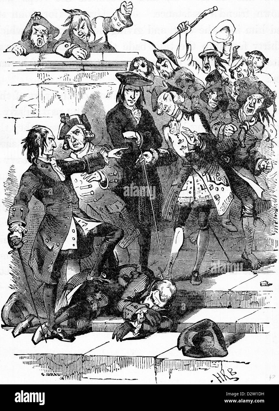 Charles Dickens Barnaby Rudge illustration 1841 19e siècle Banque D'Images