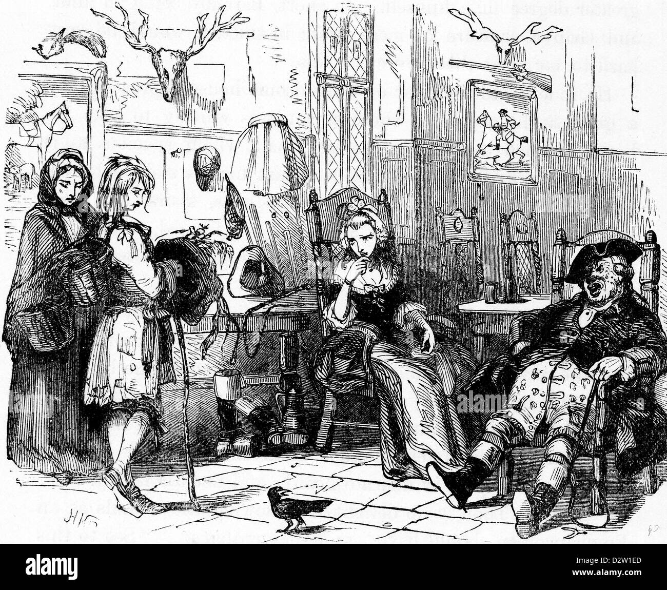 Charles Dickens Barnaby Rudge illustration 1841 19e siècle Banque D'Images