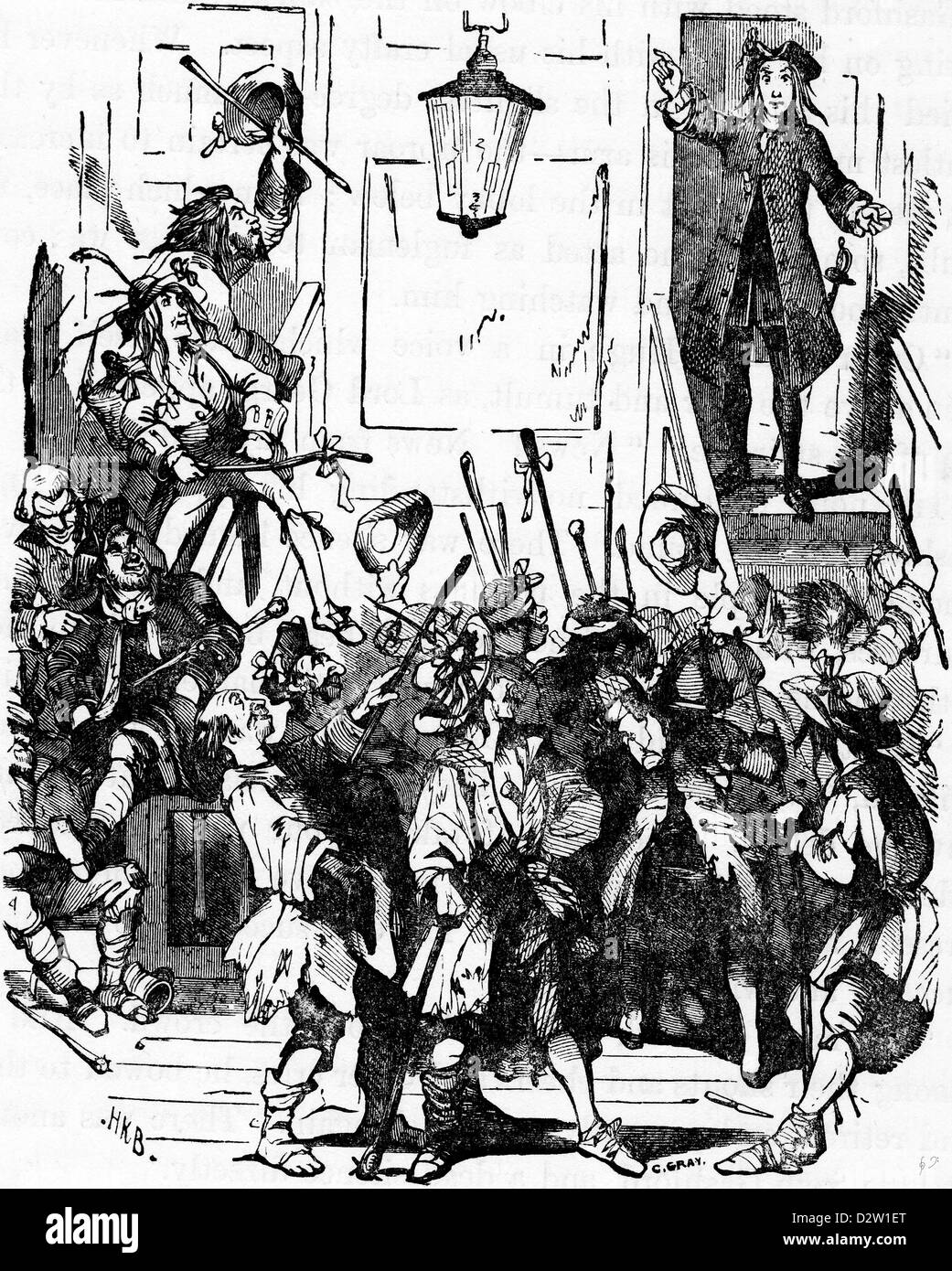 Charles Dickens Barnaby Rudge illustration 1841 19e siècle Banque D'Images