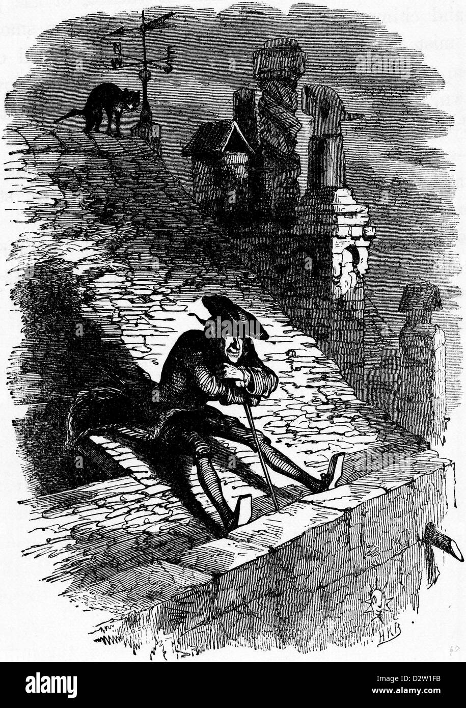 Charles Dickens Barnaby Rudge illustration 1841 19e siècle Banque D'Images