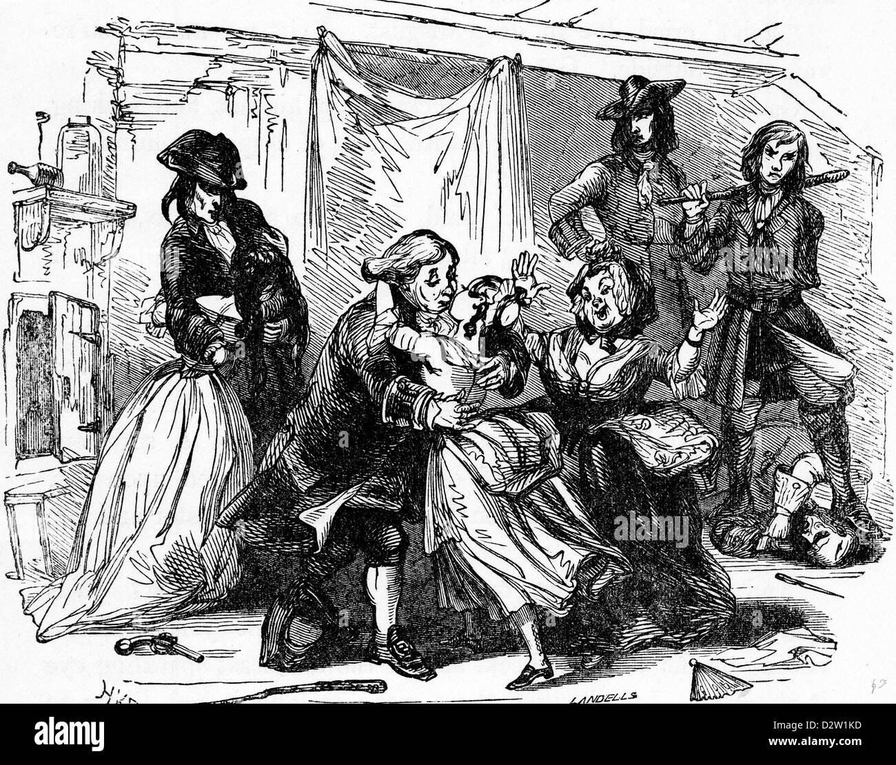 Charles Dickens Barnaby Rudge illustration 1841 19e siècle Banque D'Images