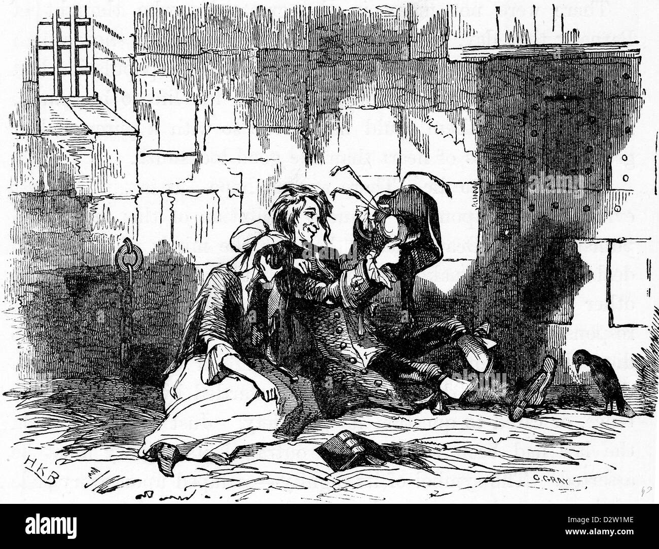 Charles Dickens Barnaby Rudge illustration 1841 19e siècle Banque D'Images