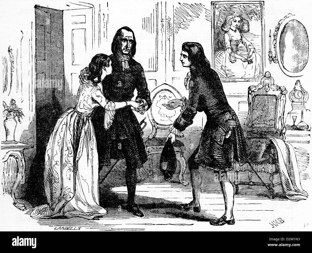 Charles Dickens Barnaby Rudge illustration 1841 19e siècle Banque D'Images