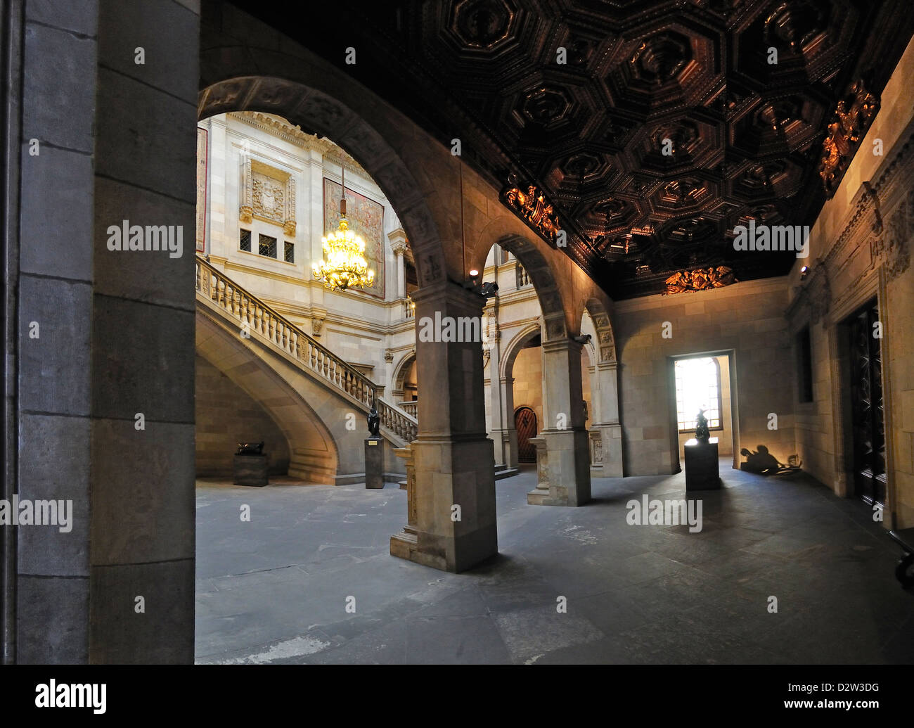 Barcelone, Catalogne, Espagne. Casa de la Ciutat (Hôtel de Ville - 14thC) de l'intérieur. Banque D'Images