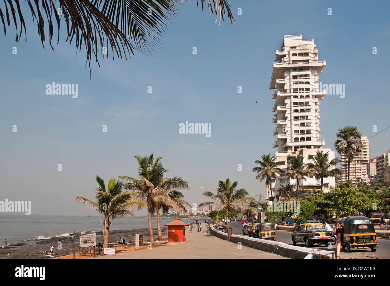 Le Bandra Beach road Mumbai ( Bombay ) Inde Architecture moderne Banque D'Images