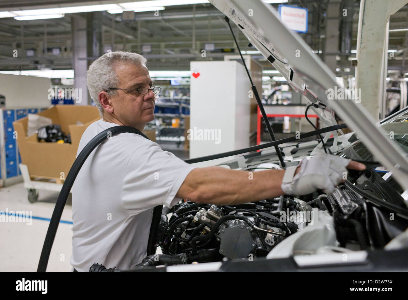 Wolfsburg, Allemagne, l'usine Volkswagen, la production de la Golf 6 Banque D'Images