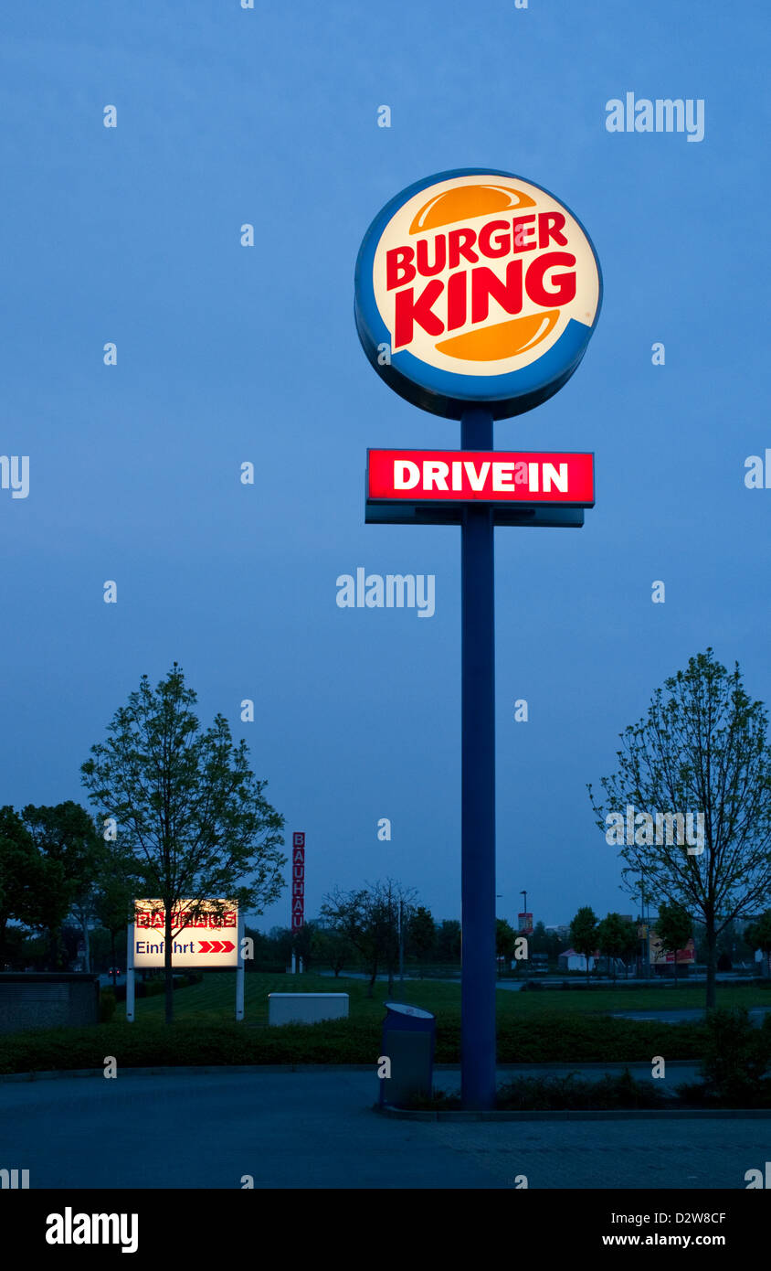 Berlin, Allemagne, le logo de la chaîne de restauration rapide Burger King Banque D'Images