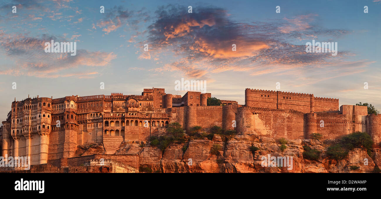 Fort Mehrangarh, situé à Jodhpur, Rajasthan est l'un des plus grands forts de l'Inde. Banque D'Images