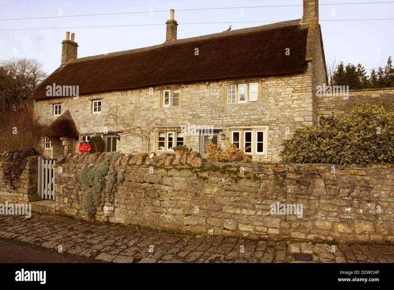 Vieux cottages en Newton St Loe, presque un village préservé près de Bath Banque D'Images