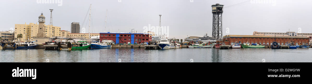 Vue panoramique de Commercial Dock à Barcelone. L'Espagne. Banque D'Images